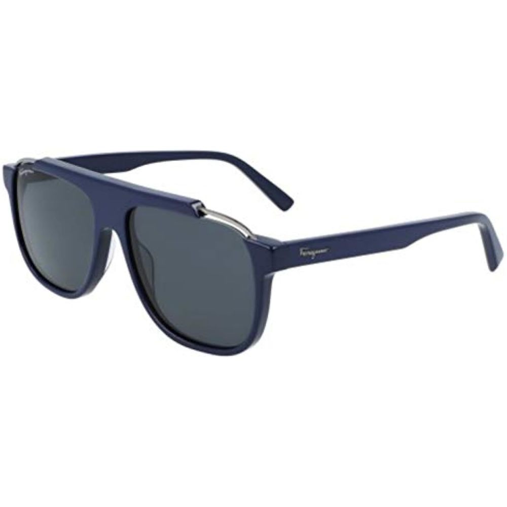 NEW Salvatore Ferragamo SF 1011S 414 Blue Sunglasses with Grey Lenses & SF Case